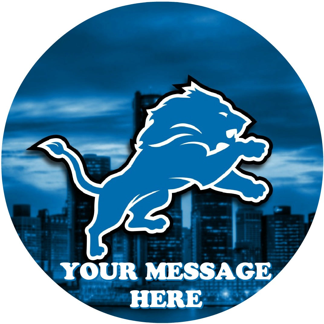 Detroit Lions Edible Image Cake Topper Personalized Birthday Sheet Custom Frosting Round Circle