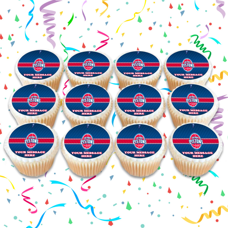 Detroit Pistons Edible Cupcake Toppers (12 Images) Cake Image Icing Sugar Sheet