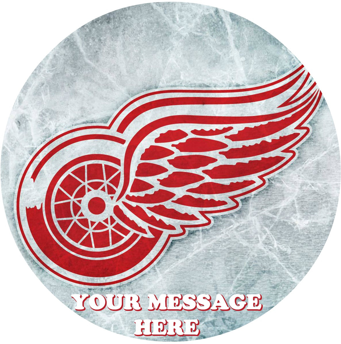 Detroit Red Wings Edible Image Cake Topper Personalized Birthday Sheet Custom Frosting Round Circle