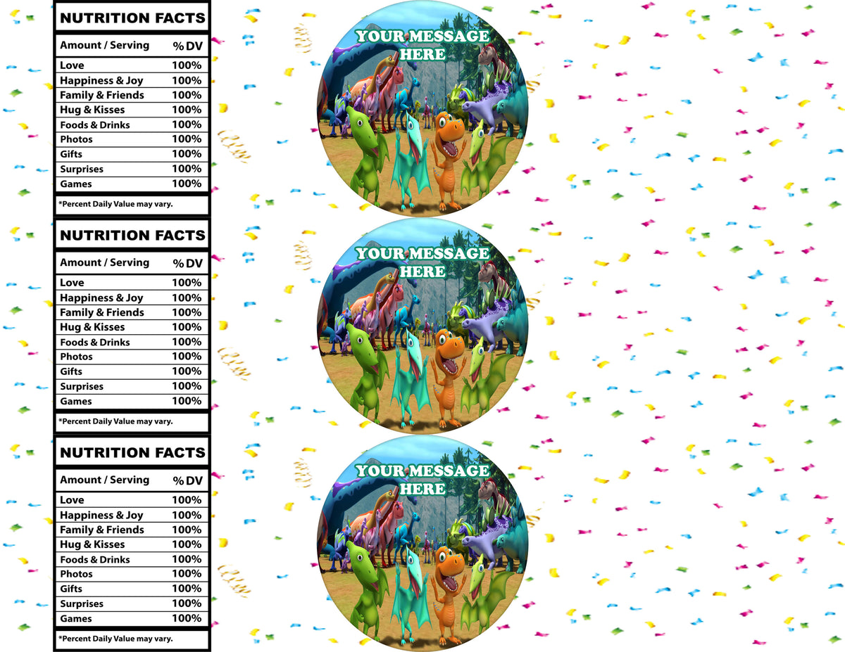 Dinosaur Train Water Bottle Stickers 12 Pcs Labels Party Favors Supplies Decorations