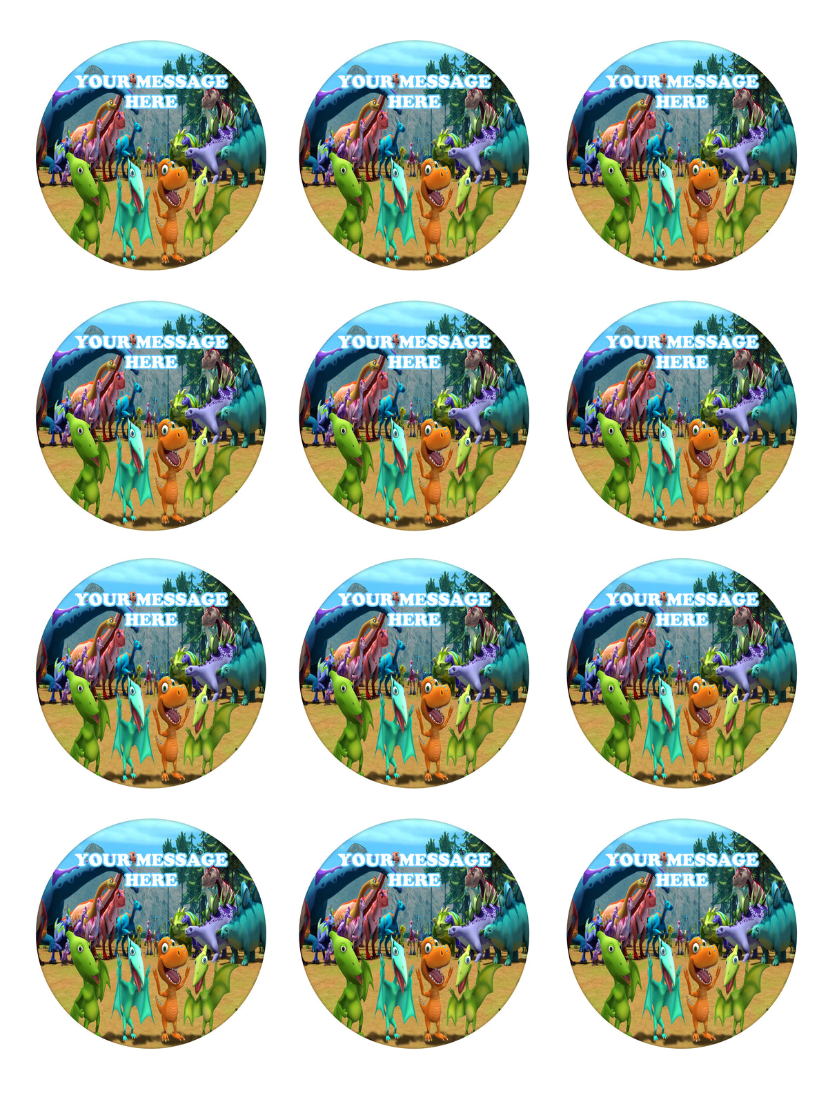 Dinosaur Train Edible Cupcake Toppers (12 Images) Cake Image Icing Sugar Sheet