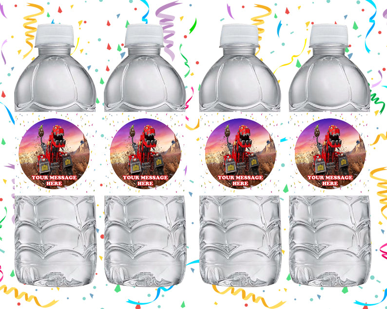 Dinotrux Water Bottle Stickers 12 Pcs Labels Party Favors Supplies Decorations