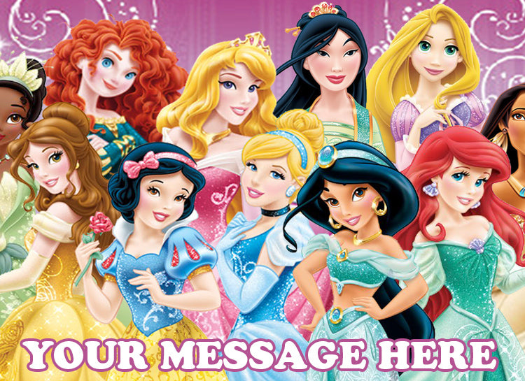 Disney Princess Edible Image Cake Topper Personalized Birthday Sheet Decoration Custom Party Frosting Transfer Fondant
