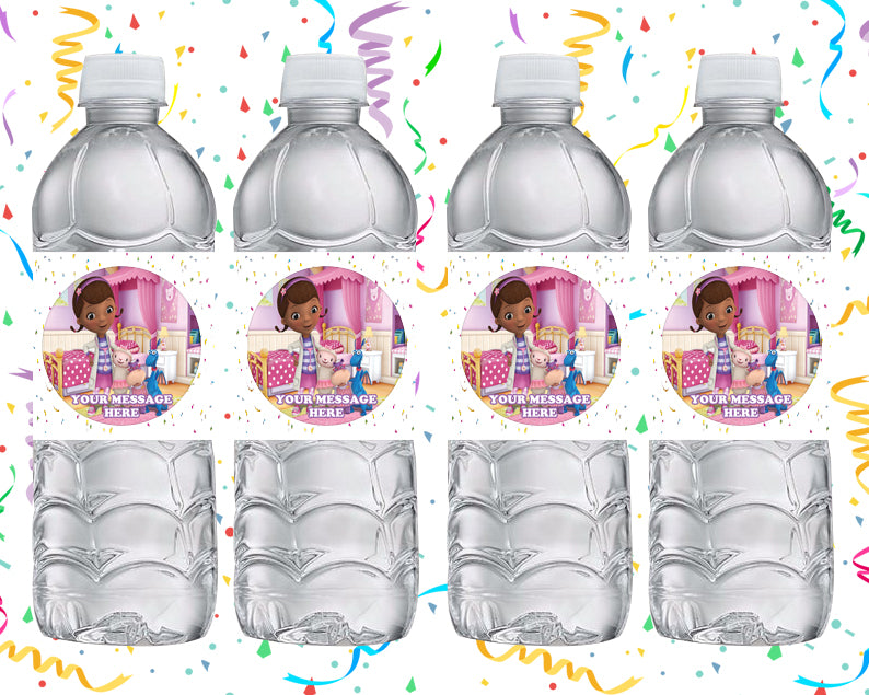 Doc McStuffins Water Bottle Stickers 12 Pcs Labels Party Favors Supplies Decorations