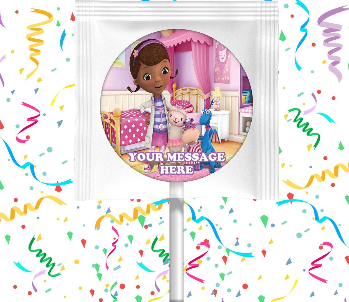 Doc McStuffins Lollipops Party Favors Personalized Suckers 12 Pcs