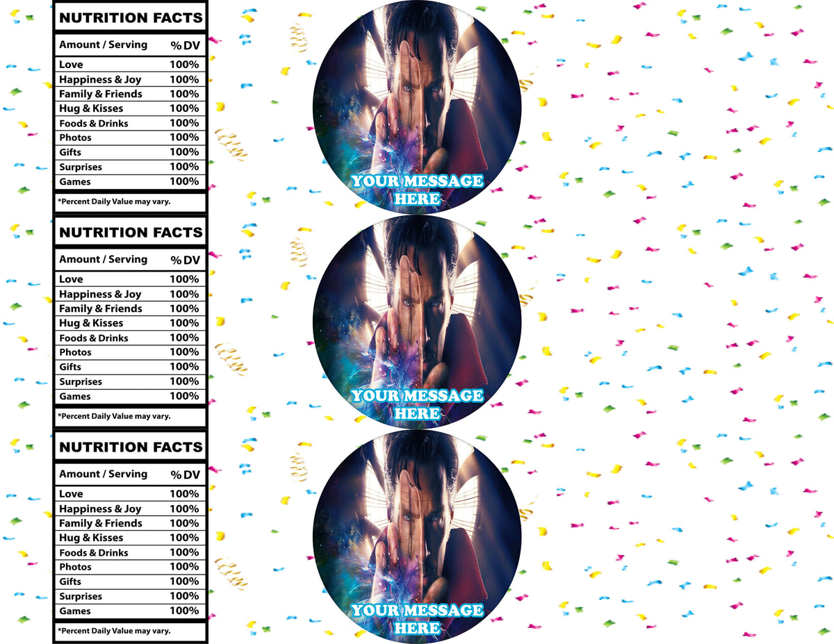 Doctor Strange Water Bottle Stickers 12 Pcs Labels Party Favors Supplies Decorations