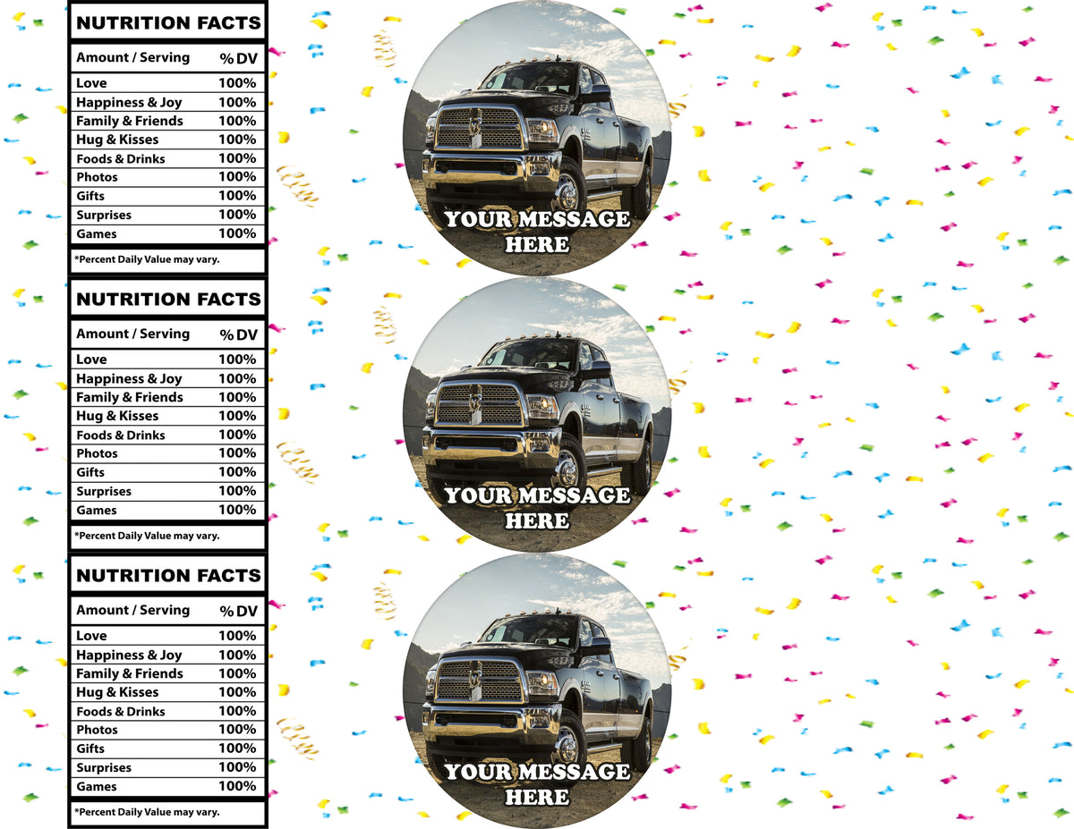 Dodge Ram Water Bottle Stickers 12 Pcs Labels Party Favors Supplies Decorations