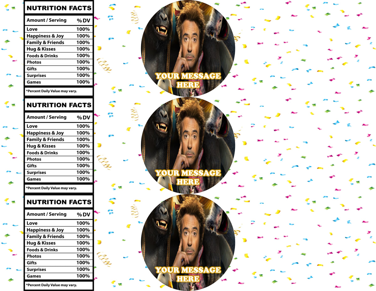 Dolittle Water Bottle Stickers 12 Pcs Labels Party Favors Supplies Decorations