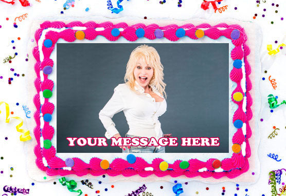 Dolly Parton Edible Image Cake Topper Personalized Birthday Sheet Decoration Custom Party Frosting Transfer Fondant