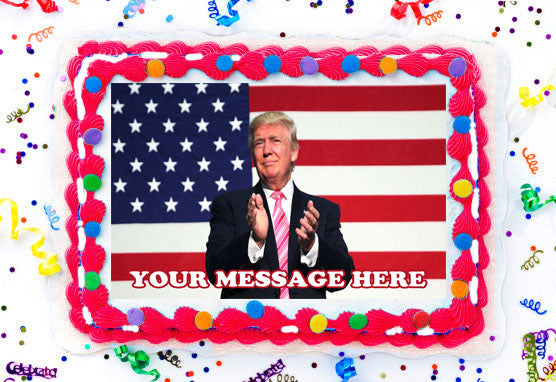 Donald Trump Edible Image Cake Topper Personalized Birthday Sheet Decoration Custom Party Frosting Transfer Fondant