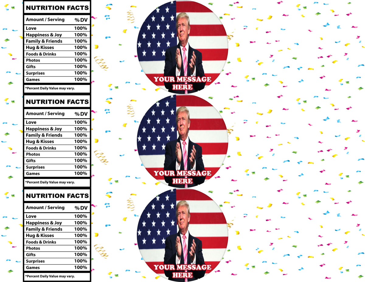 Donald Trump Water Bottle Stickers 12 Pcs Labels Party Favors Supplies Decorations