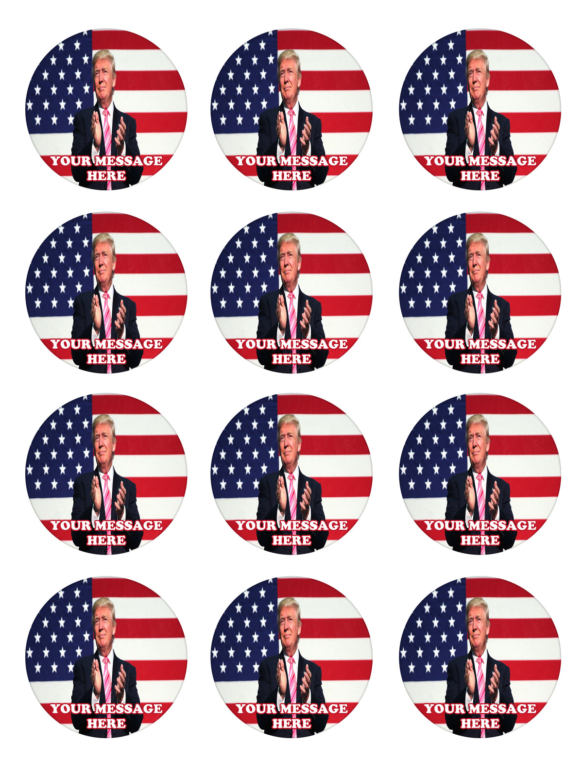 Donald Trump Edible Cupcake Toppers (12 Images) Cake Image Icing Sugar Sheet