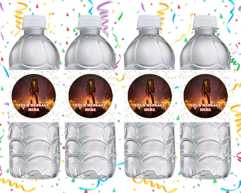 Doom Eternal Water Bottle Stickers 12 Pcs Labels Party Favors Supplies Decorations