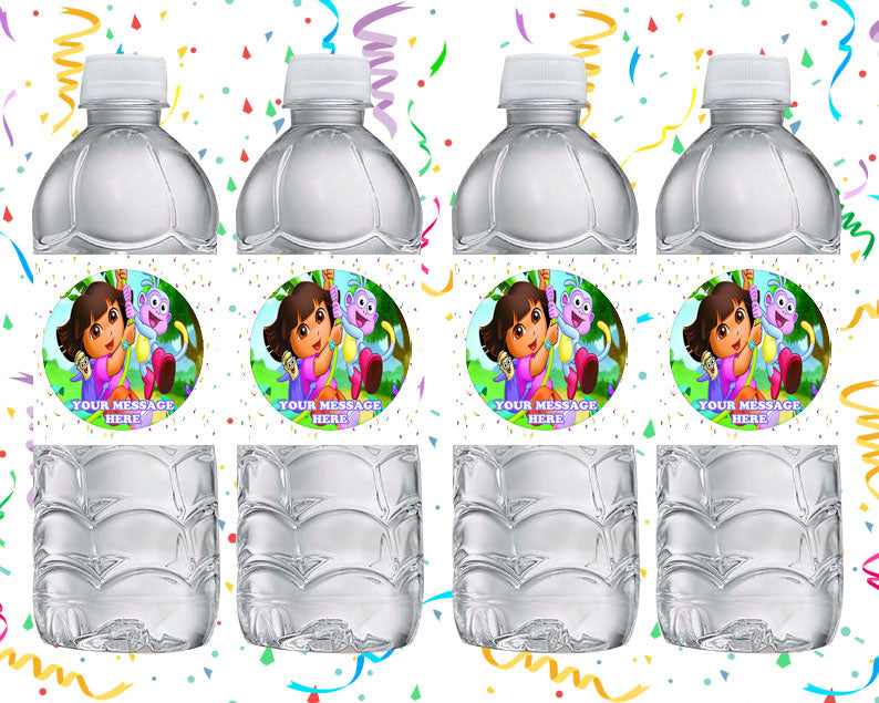 Dora The Explorer Water Bottle Stickers 12 Pcs Labels Party Favors Supplies Decorations