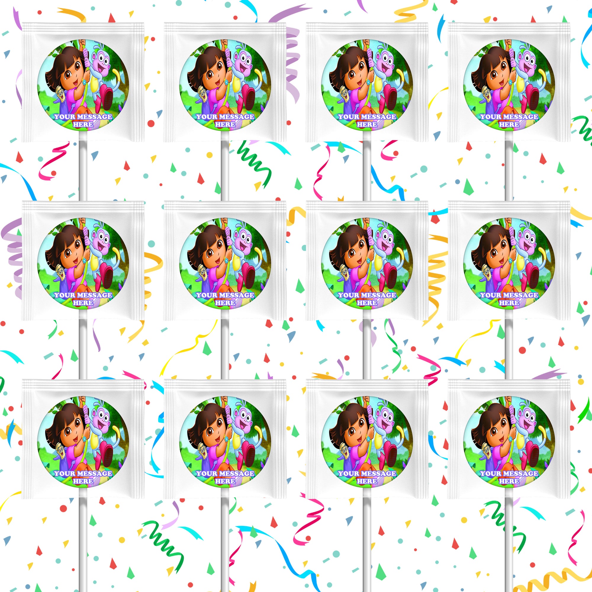 Dora The Explorer Lollipops Party Favors Personalized Suckers 12 Pcs