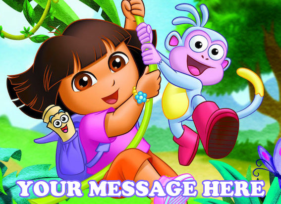 Dora The Explorer Edible Image Cake Topper Personalized Birthday Sheet Decoration Custom Party Frosting Transfer Fondant