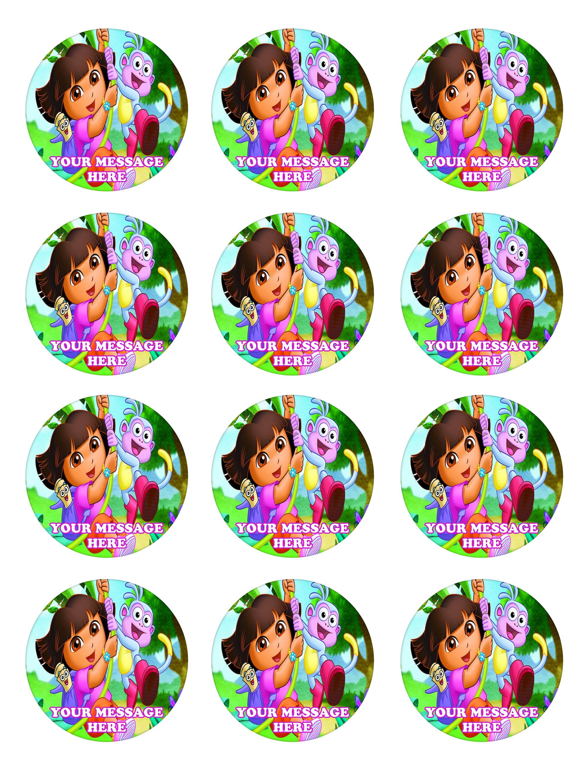 The Blu Party Dora Theme Birthday Cupcake Toppers for Dora Birthday  Decorations
