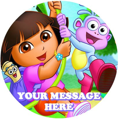 Dora The Explorer Edible Image Cake Topper Personalized Birthday Sheet Custom Frosting Round Circle