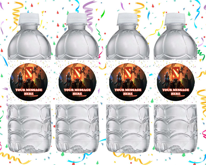 Dota 2 Water Bottle Stickers 12 Pcs Labels Party Favors Supplies Decorations