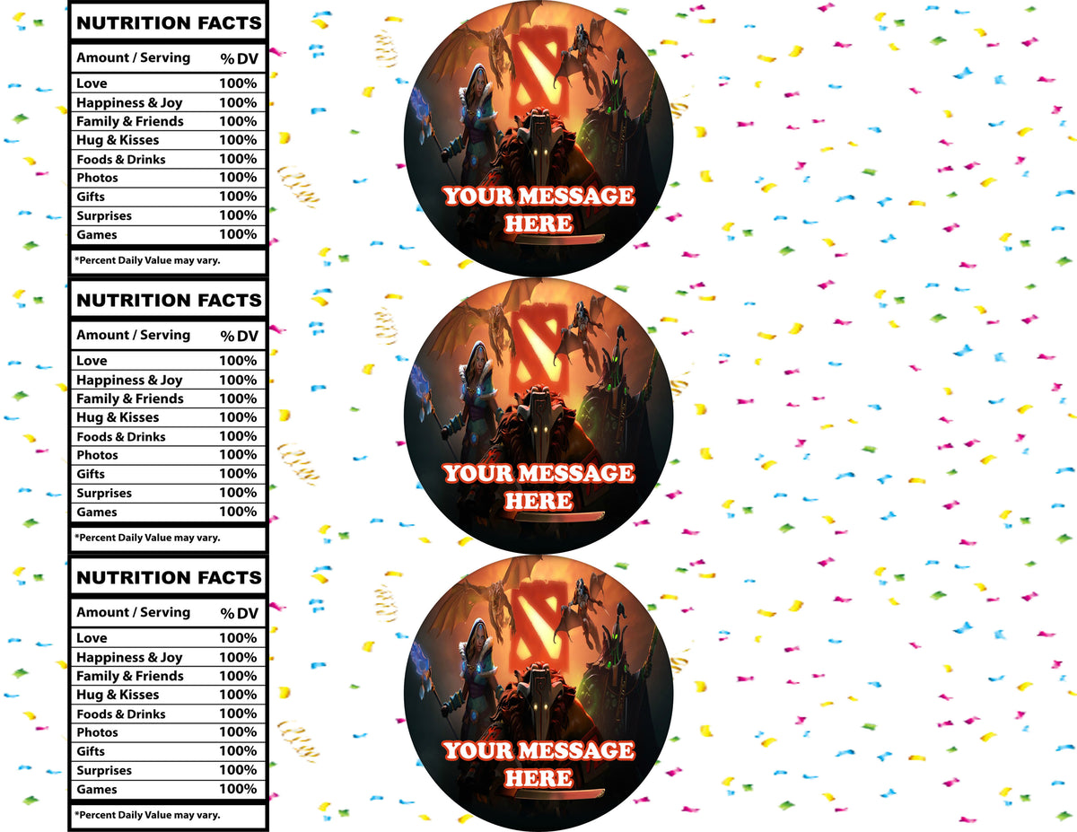 Dota 2 Water Bottle Stickers 12 Pcs Labels Party Favors Supplies Decorations