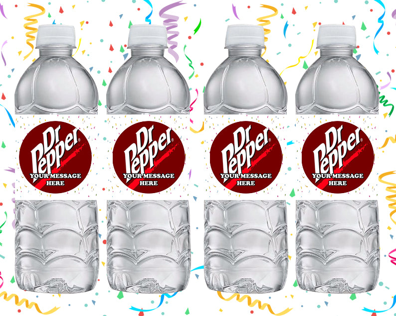 Dr Pepper Water Bottle Stickers 12 Pcs Labels Party Favors Supplies Decorations