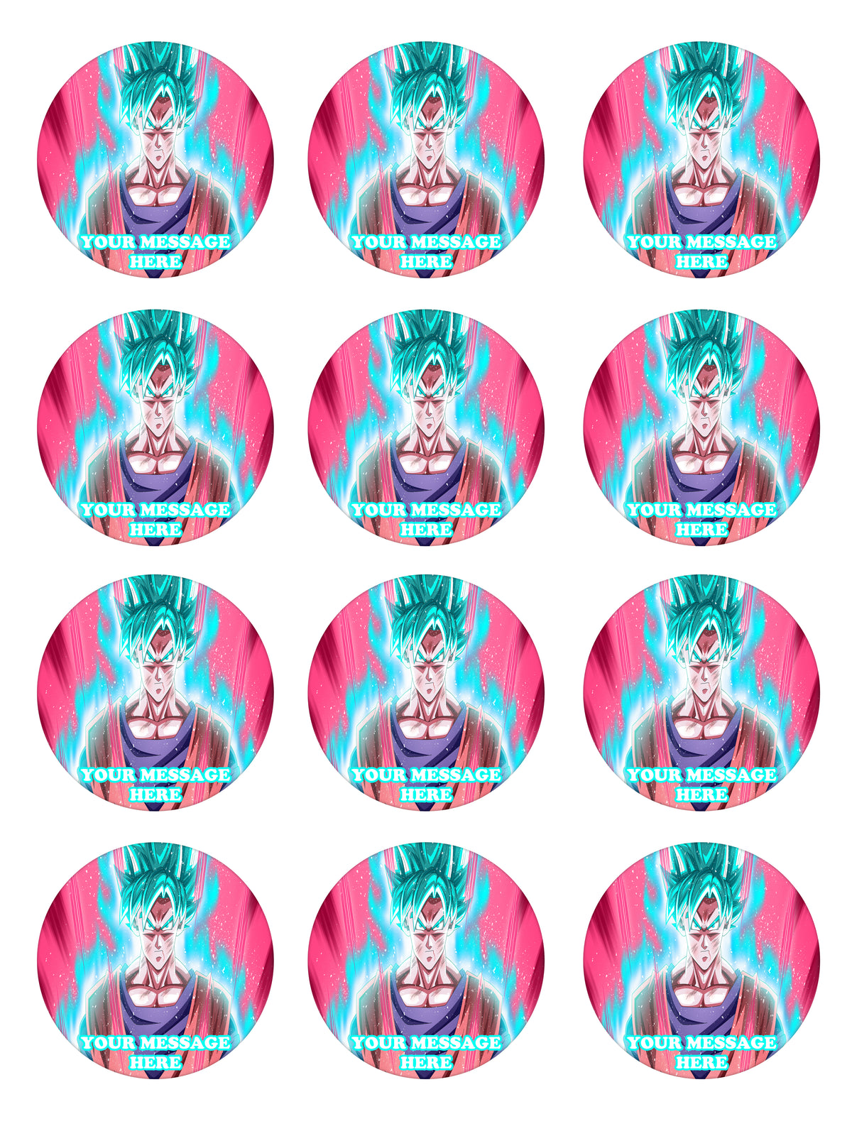Dragon Ball Z Edible Cupcake Toppers (12 Images) Cake Image Icing Sugar Sheet