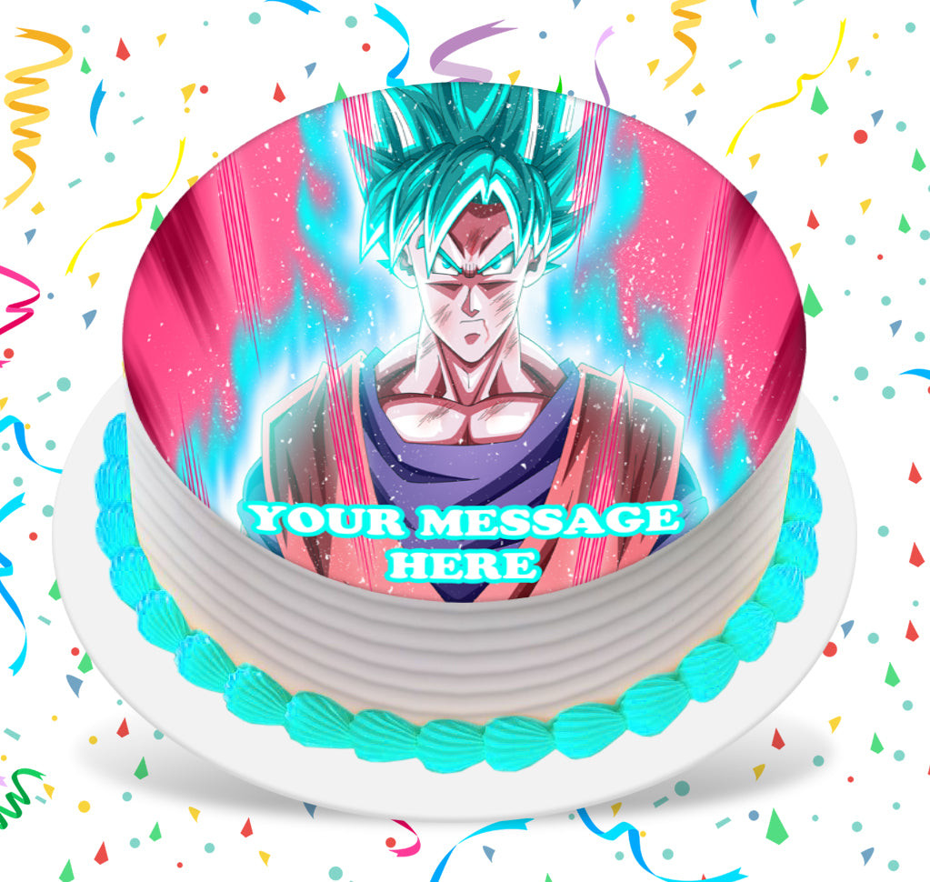 Dragon Ball Z Edible Image Cake Topper Personalized Birthday Sheet Custom Frosting Round Circle