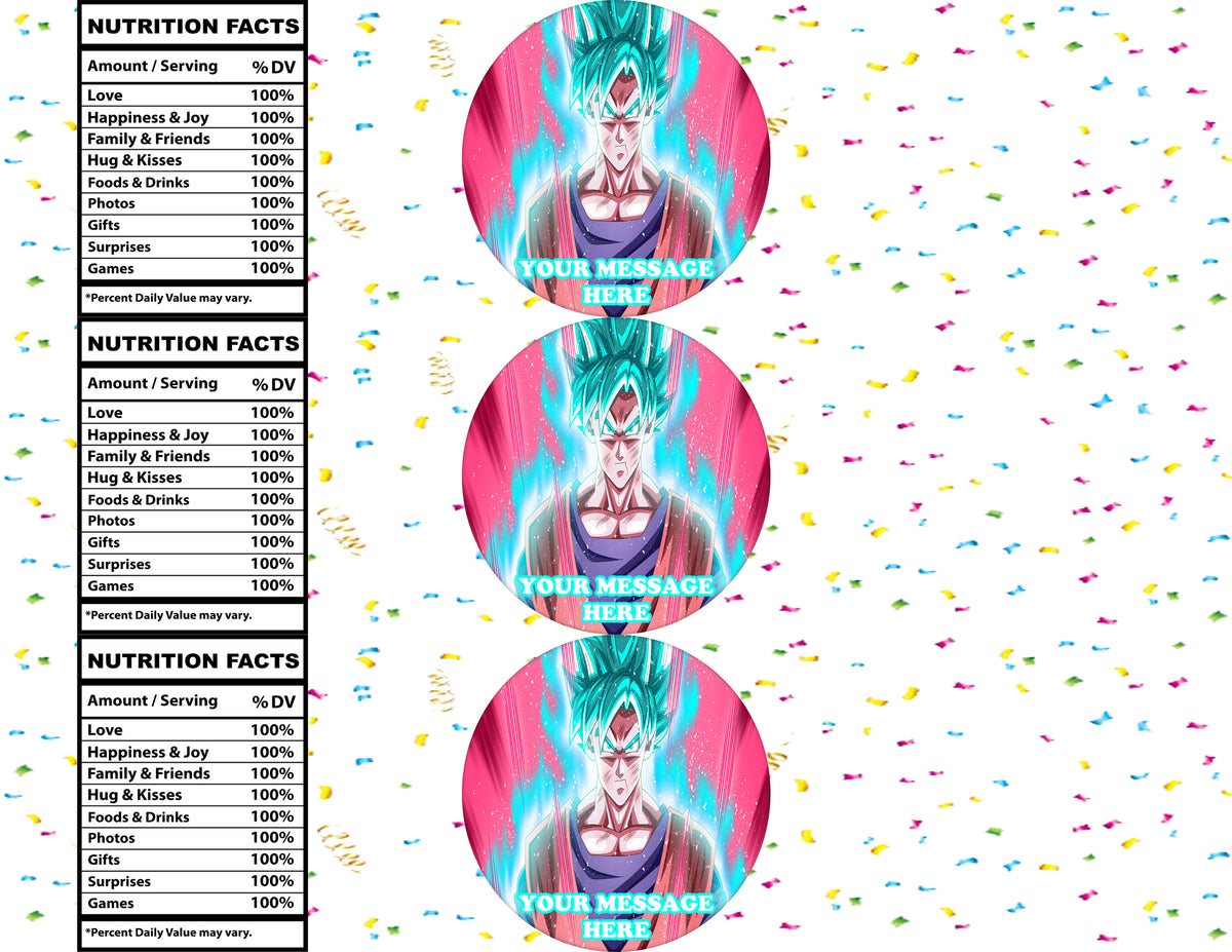 Dragon Ball Water Bottle Stickers 12 Pcs Labels Party Favors Supplies Decorations