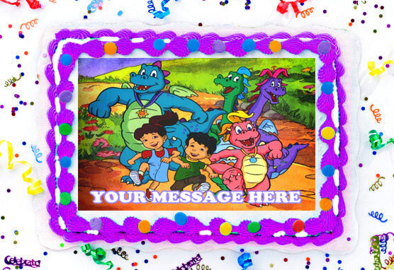 Dragon Tales Edible Image Cake Topper Personalized Birthday Sheet Decoration Custom Party Frosting Transfer Fondant