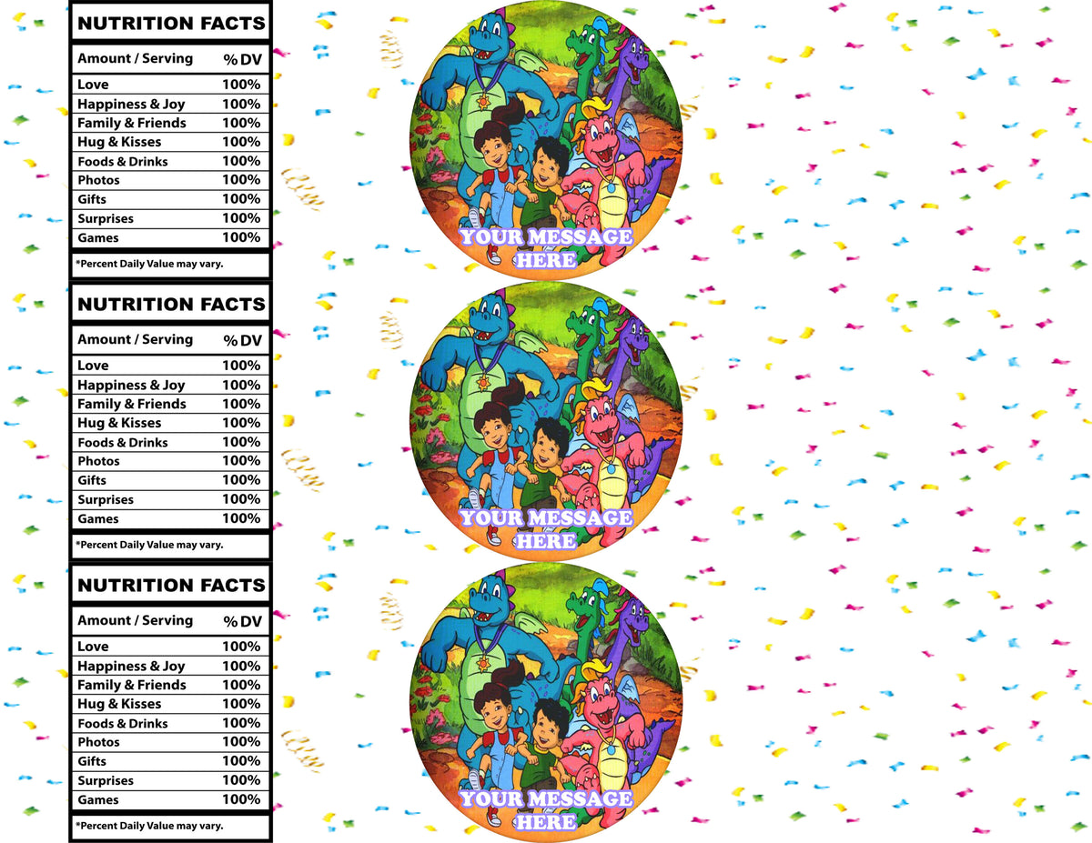 Dragon Tales Water Bottle Stickers 12 Pcs Labels Party Favors Supplies Decorations