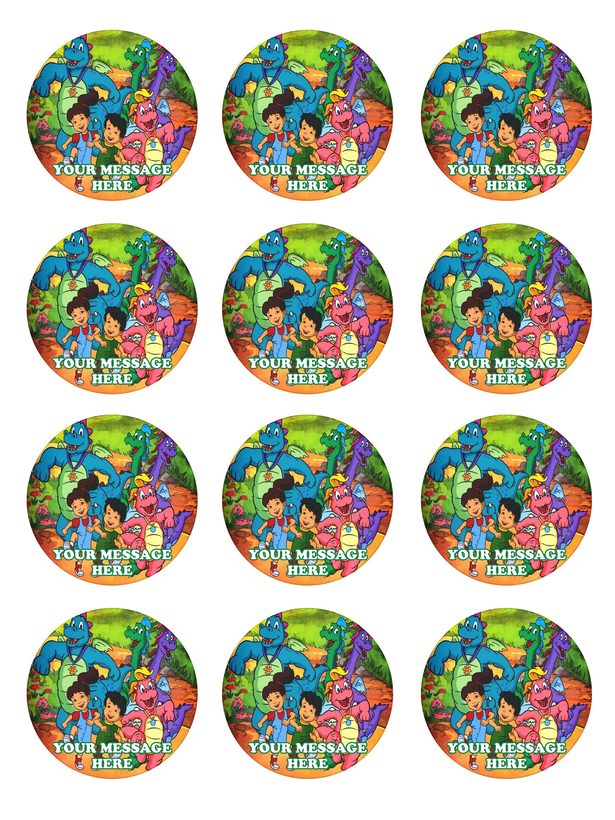 Dragon Tales Edible Cupcake Toppers (12 Images) Cake Image Icing Sugar Sheet
