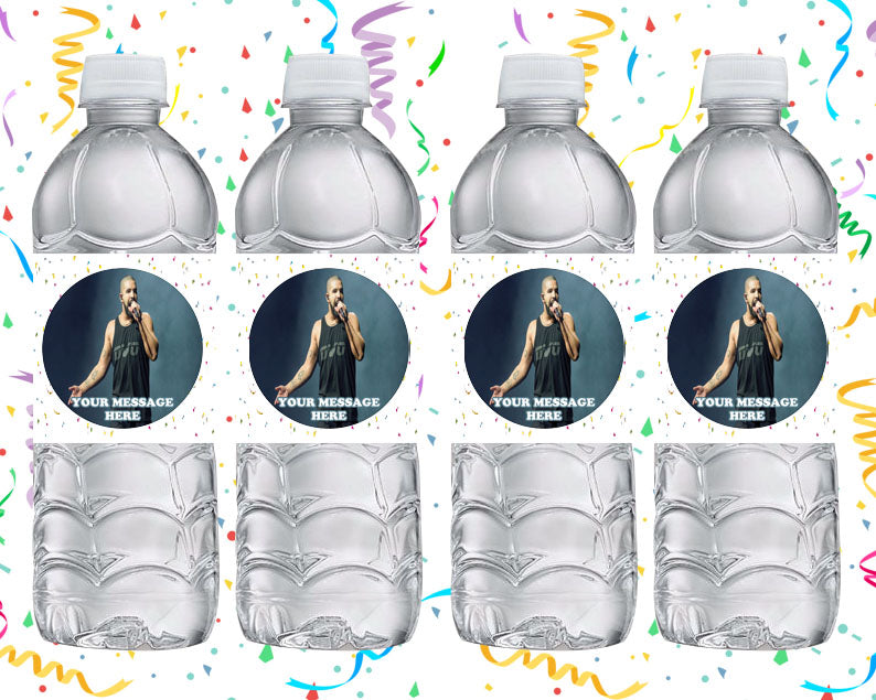 Drake Water Bottle Stickers 12 Pcs Labels Party Favors Supplies Decorations