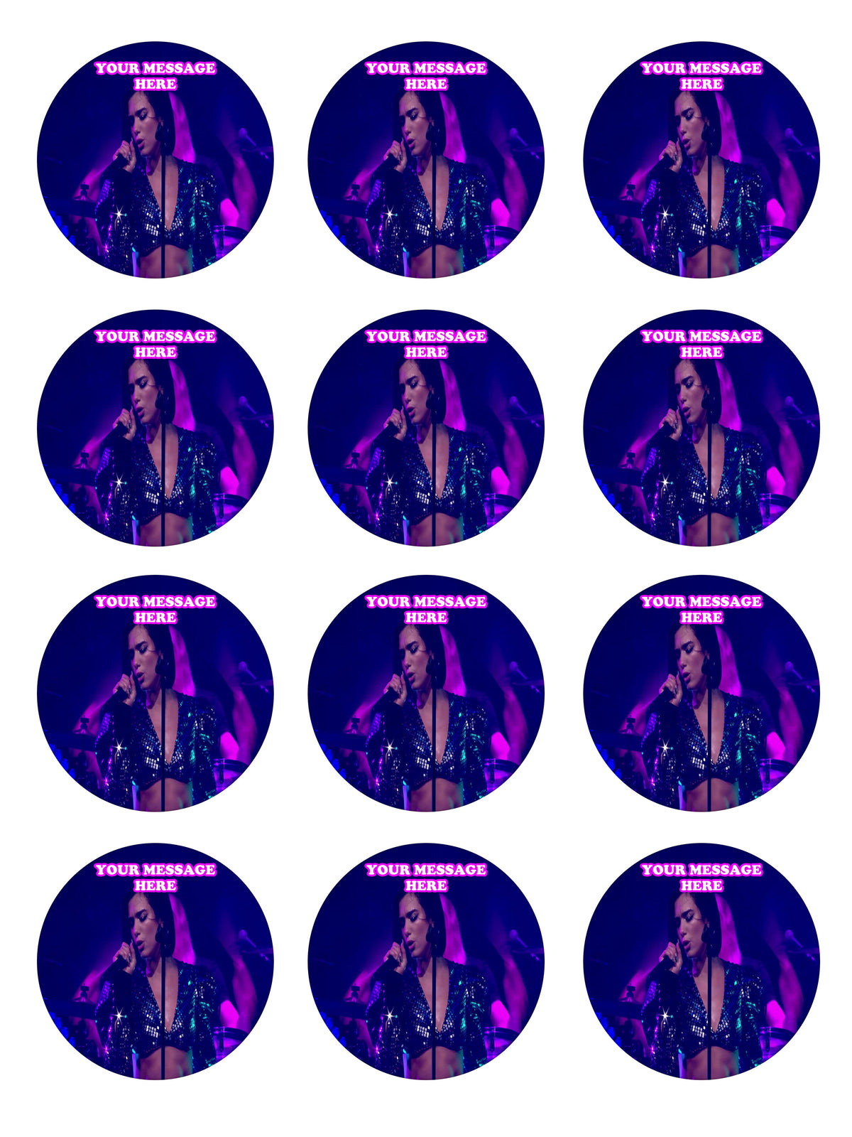 Dua Lipa Edible Cupcake Toppers (12 Images) Cake Image Icing Sugar Sheet