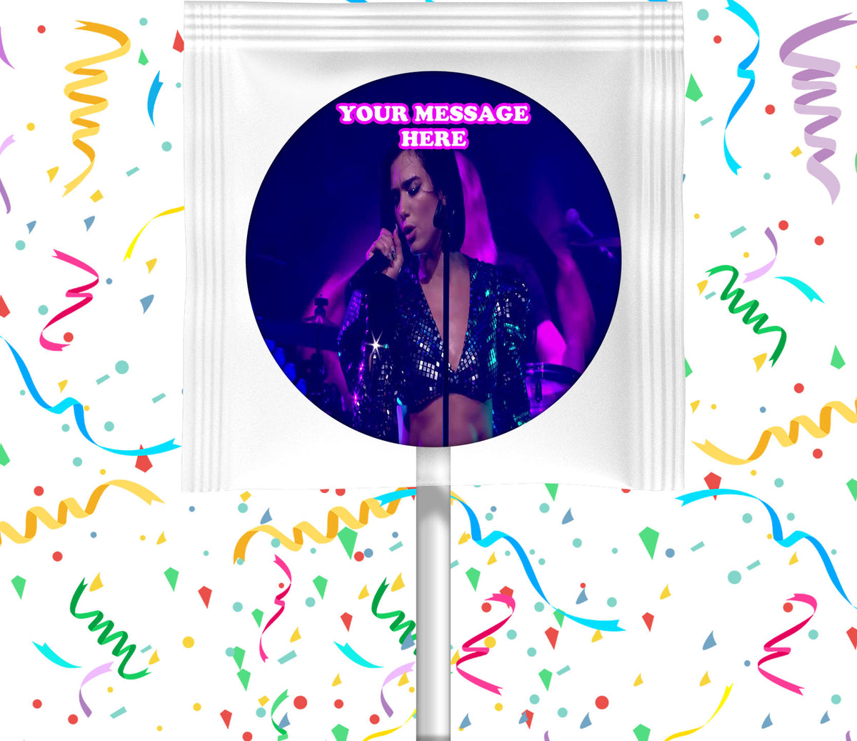 Dua Lipa Lollipops Party Favors Personalized Suckers 12 Pcs
