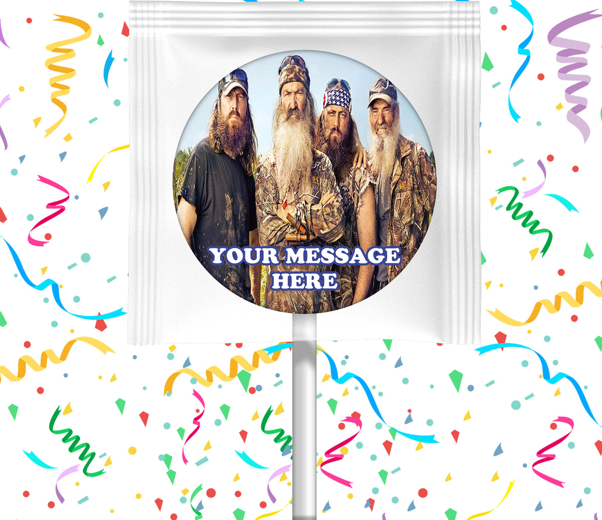 Duck Dynasty Lollipops Party Favors Personalized Suckers 12 Pcs