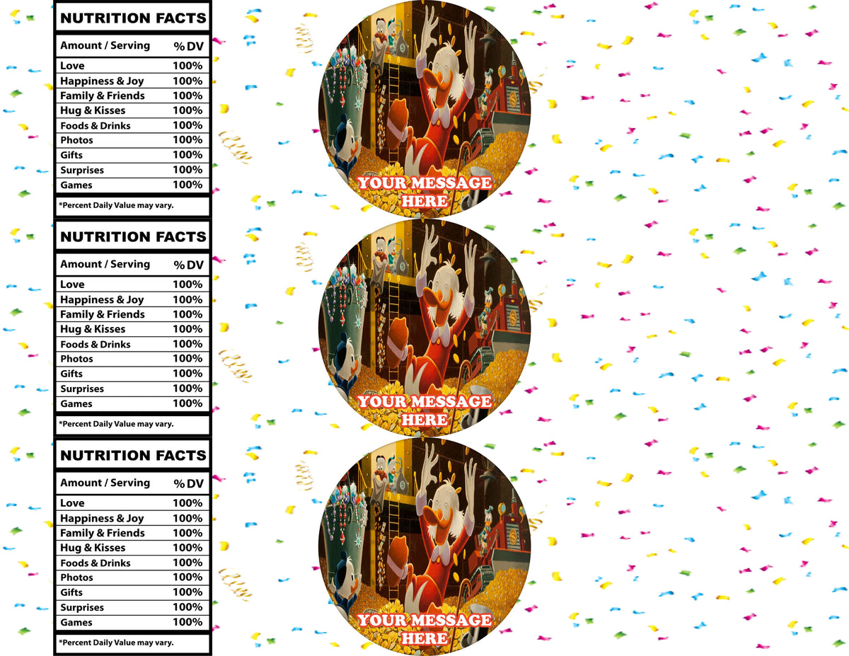 DuckTales Water Bottle Stickers 12 Pcs Labels Party Favors Supplies Decorations