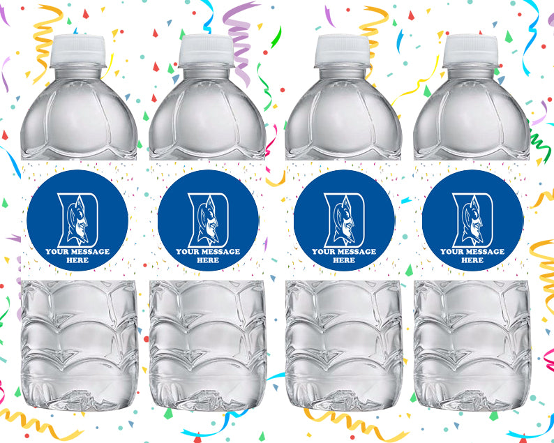 Duke Blue Devils Water Bottle Stickers 12 Pcs Labels Party Favors Supplies Decorations