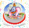 Dumbo Edible Image Cake Topper Personalized Birthday Sheet Custom Frosting Round Circle
