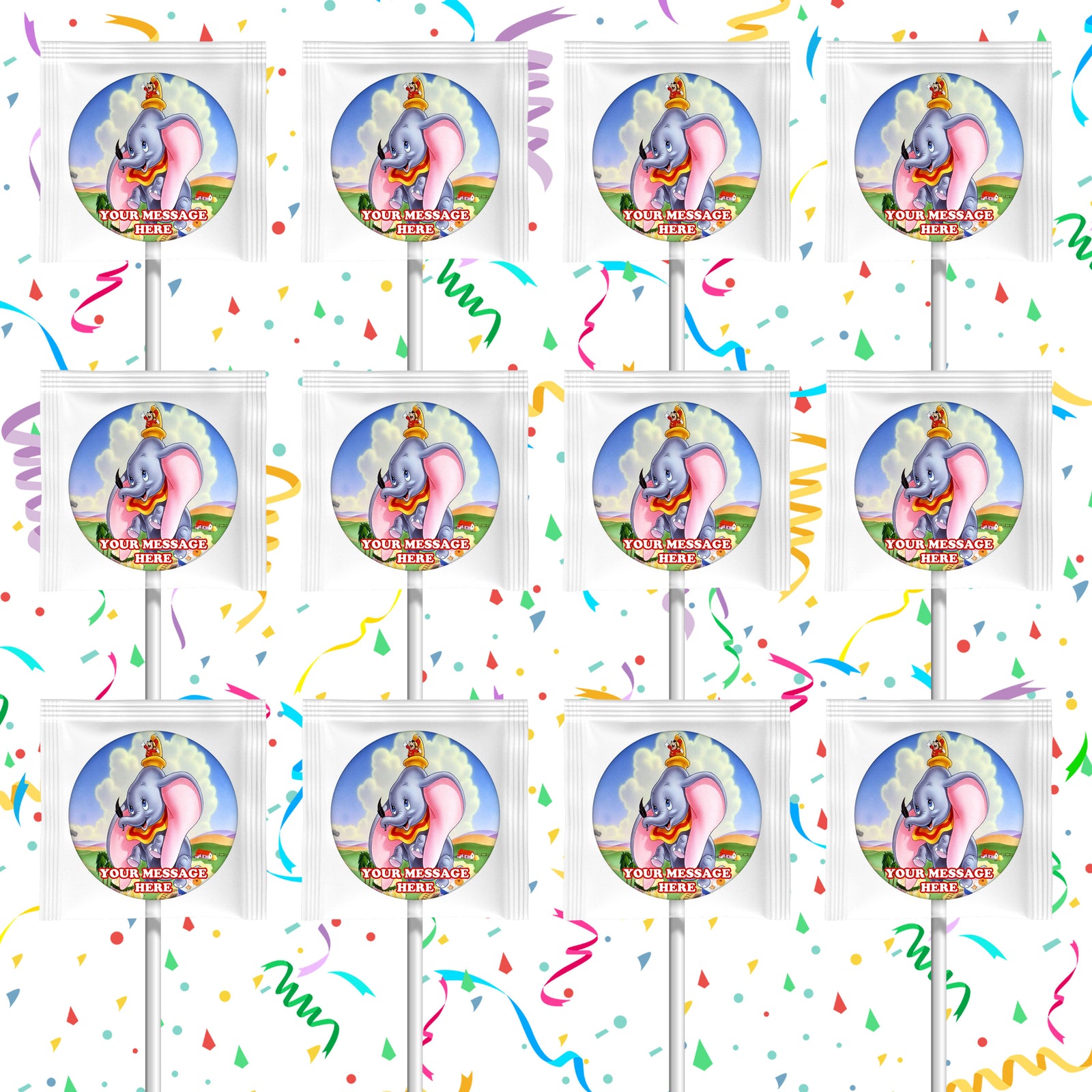 Dumbo Lollipops Party Favors Personalized Suckers 12 Pcs