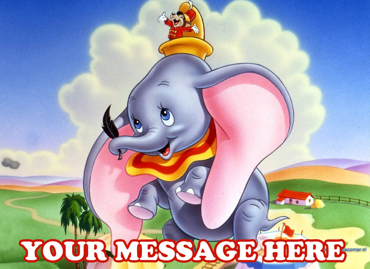 Dumbo Edible Image Cake Topper Personalized Birthday Sheet Decoration Custom Party Frosting Transfer Fondant
