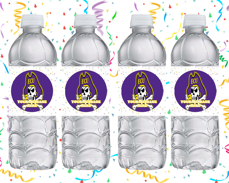 East Carolina Pirates Water Bottle Stickers 12 Pcs Labels Party Favors Supplies Decorations