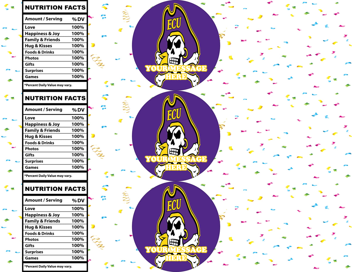 East Carolina Pirates Water Bottle Stickers 12 Pcs Labels Party Favors Supplies Decorations