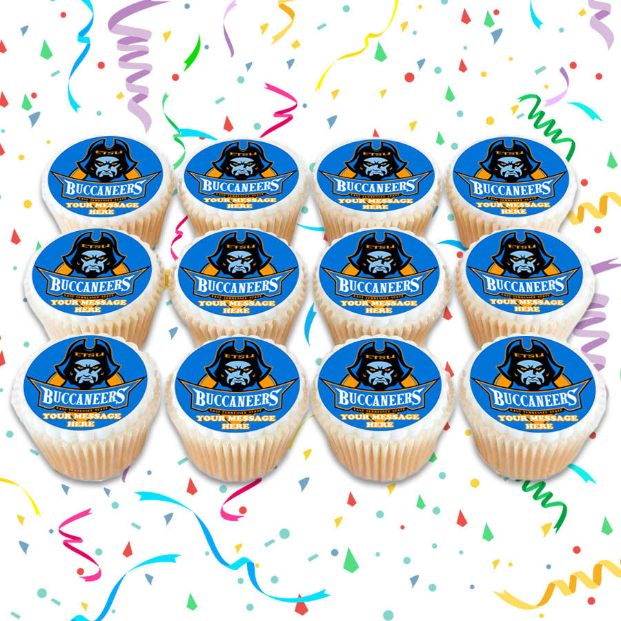 East Tennessee State Buccaneers Edible Cupcake Toppers (12 Images) Cake Image Icing Sugar Sheet