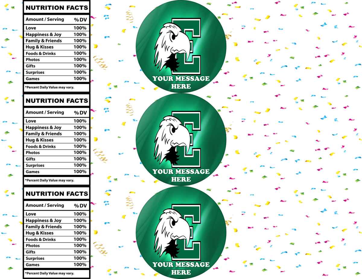 Eastern Michigan Eagles Water Bottle Stickers 12 Pcs Labels Party Favors Supplies Decorations