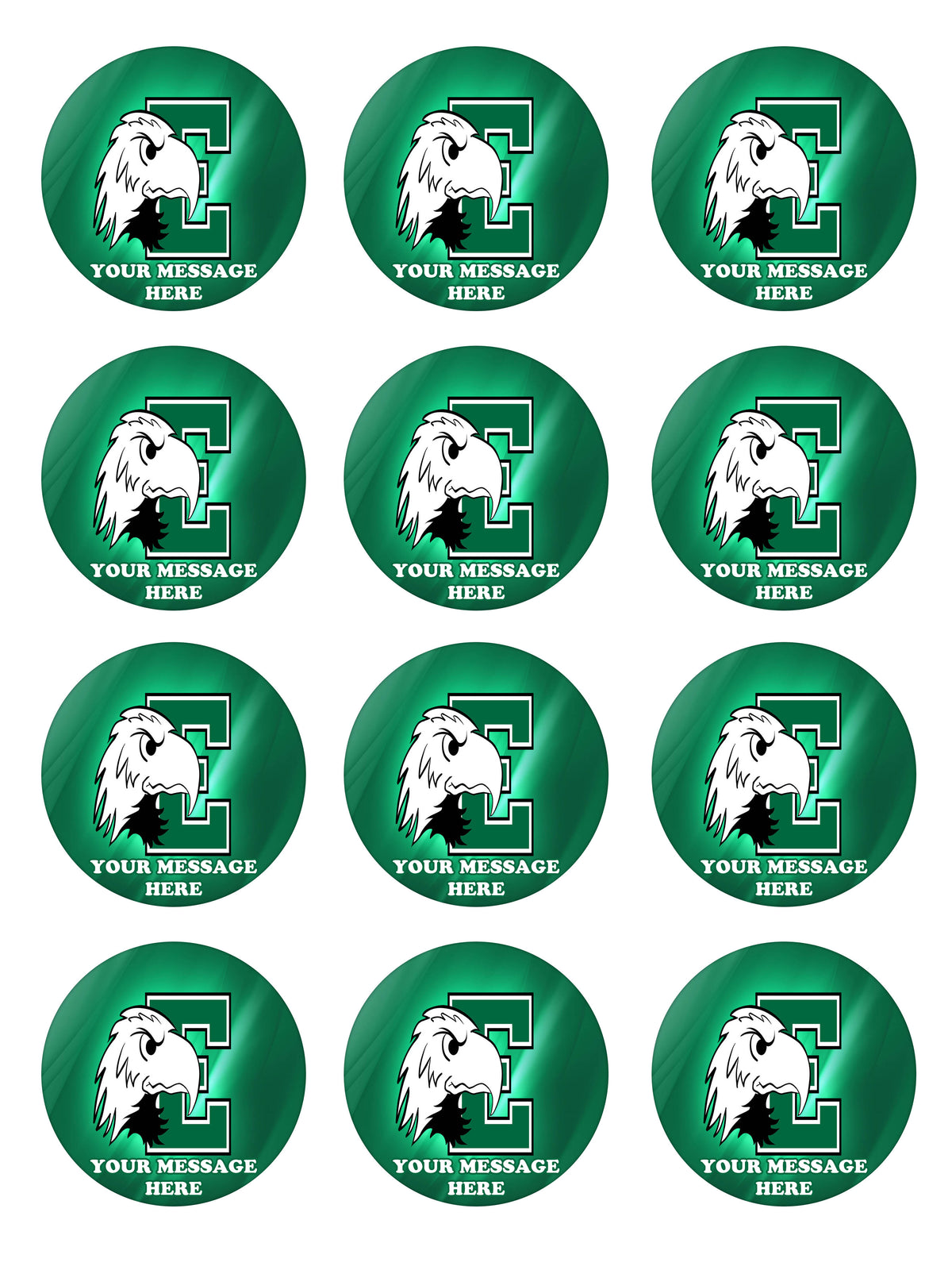 Eastern Michigan Eagles Edible Cupcake Toppers (12 Images) Cake Image Icing Sugar Sheet