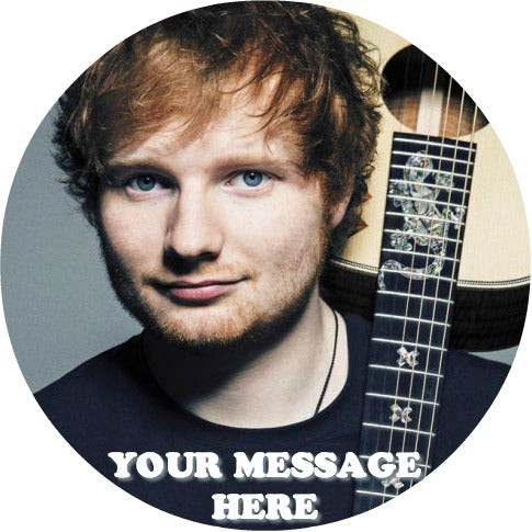 Ed Sheeran Edible Image Cake Topper Personalized Birthday Sheet Custom Frosting Round Circle