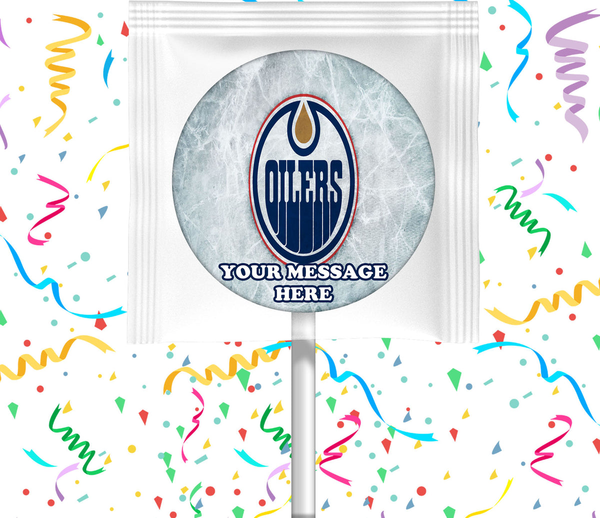 Edmonton Oilers Lollipops Party Favors Personalized Suckers 12 Pcs