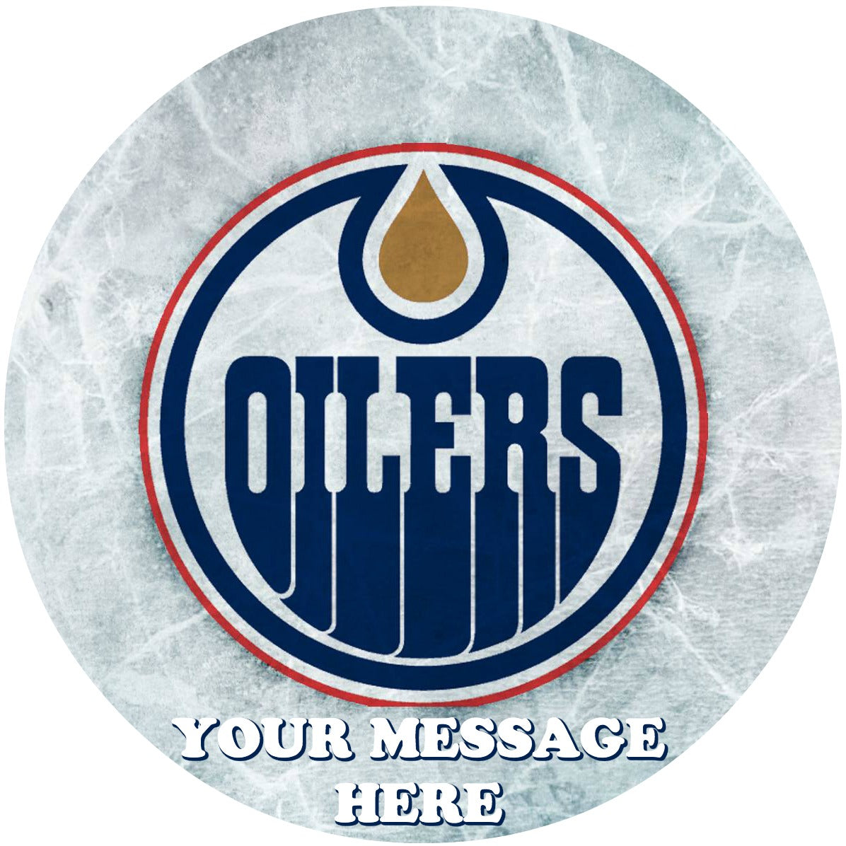Edmonton Oilers Edible Image Cake Topper Personalized Birthday Sheet Custom Frosting Round Circle