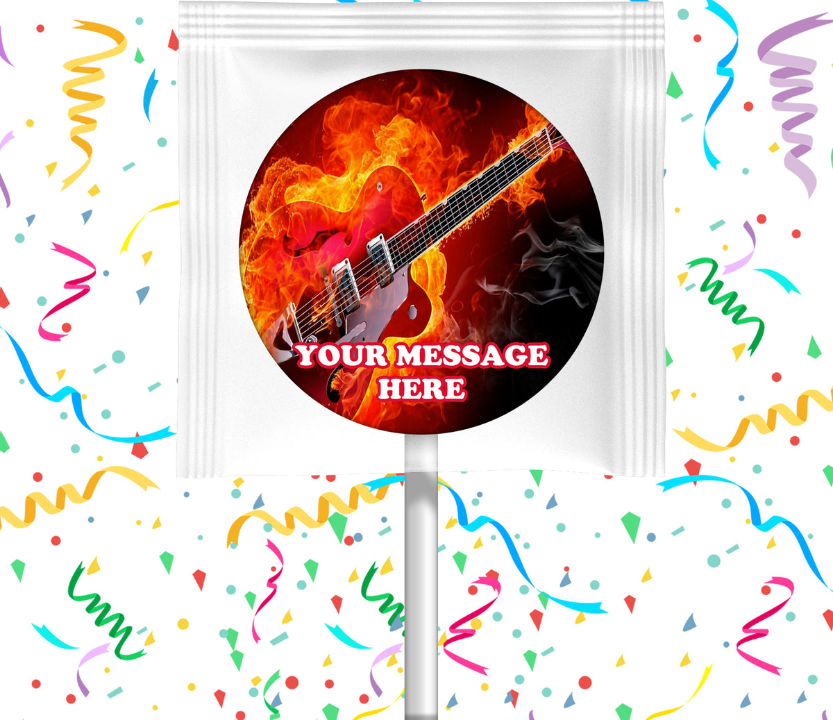 Electric Guitar Lollipops Party Favors Personalized Suckers 12 Pcs