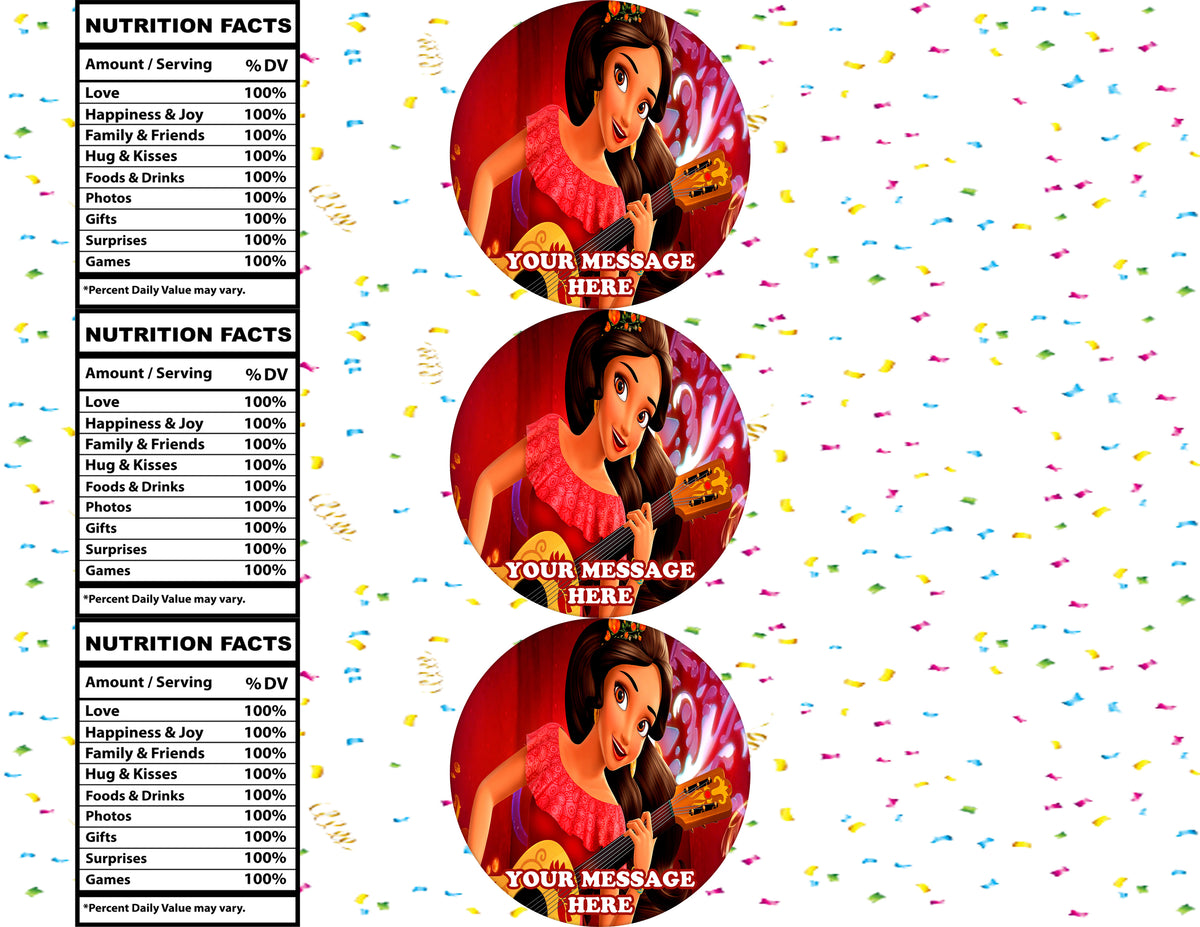 Elena Of Avalor Water Bottle Stickers 12 Pcs Labels Party Favors Supplies Decorations